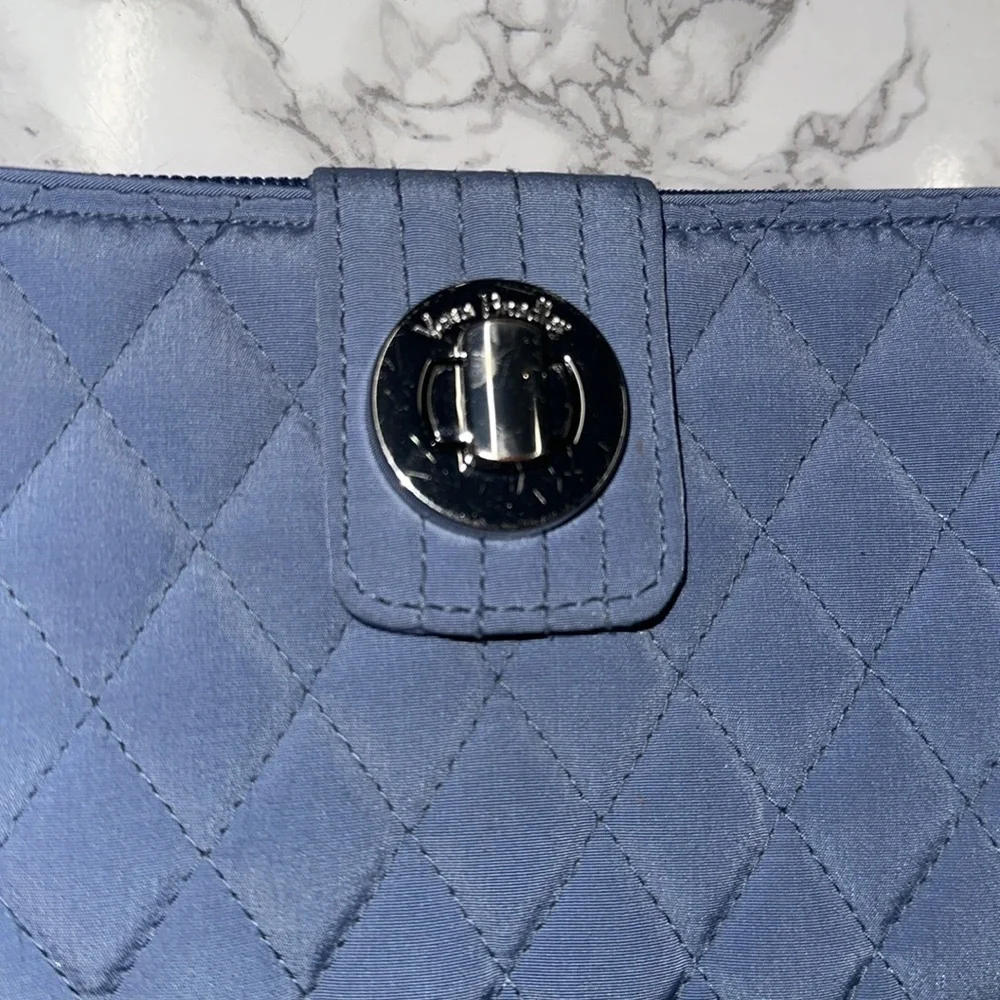 Vera Bradley Quilted Light Blue Zip-Around Wallet